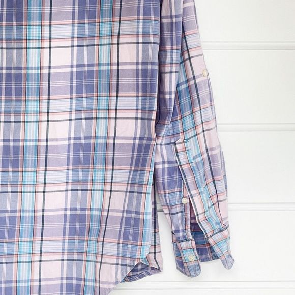 Lauren Ralph Lauren Double Pocket Soft Plaid Flannel Button Down Shirt Large - Picture 7 of 11